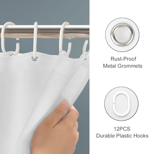 ABC Educational Shower Curtain with Hooks for Kids