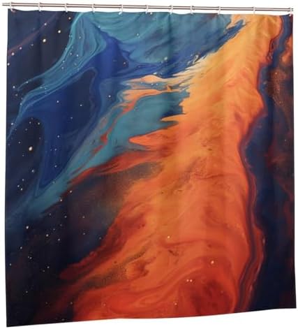 Abstract Texture Shower Curtain Set with 12 Hooks 72x72in 1