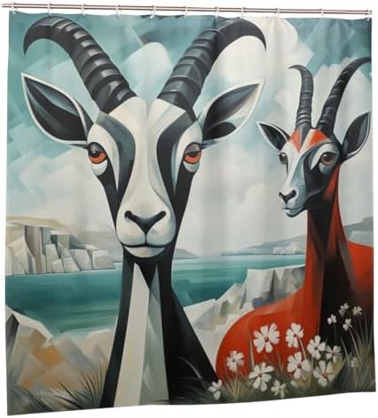 DAOWANGZUO Sheep Shower Curtain Set 1