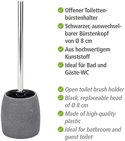 Wenko Polyresin Toilet Brush Set Grey