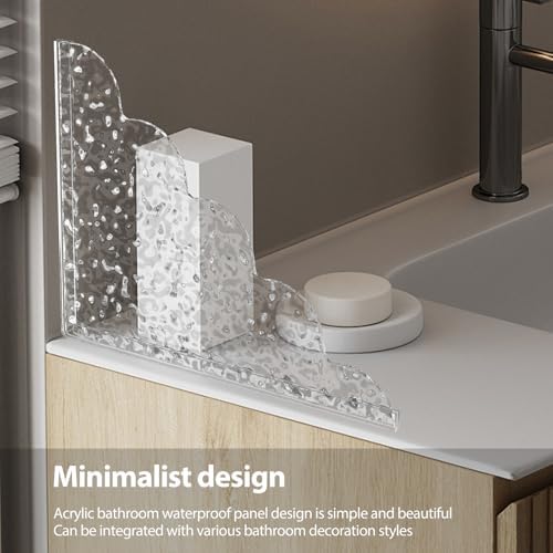 2Pcs Acrylic Shower Splash Guards with Silicone Base 1
