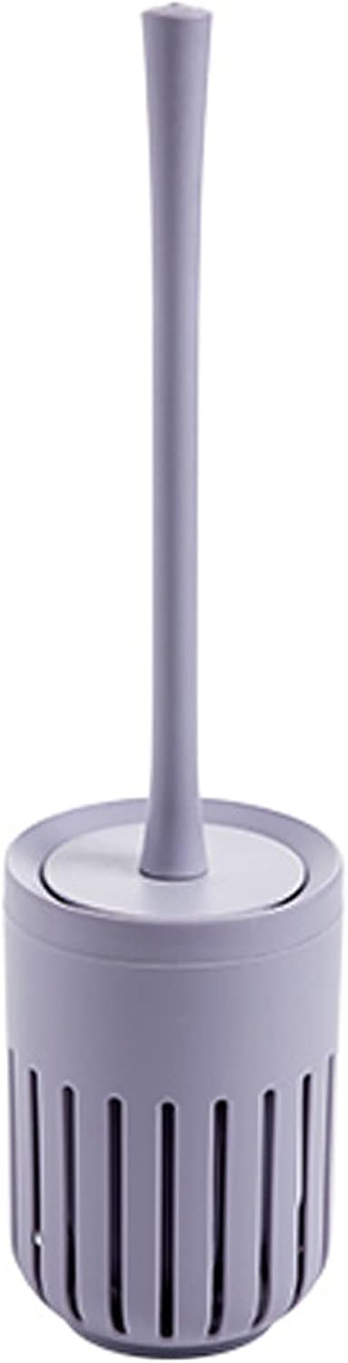 Gray-Blue Wall-Mounted Toilet Brush Set with Holder