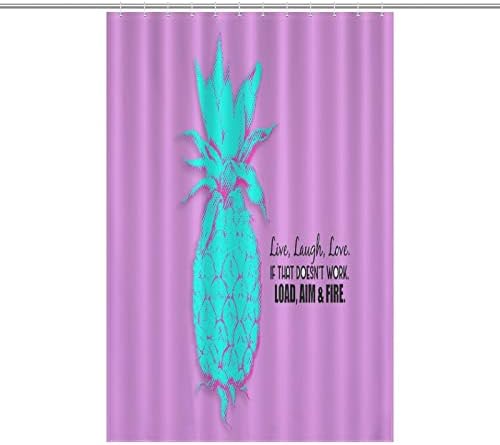Pineapple Shower Curtain with 12 Hooks 48x72 Inch 1