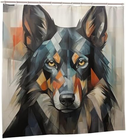 DAOWANGZUO Black Dog Shower Curtain Set 72x72in