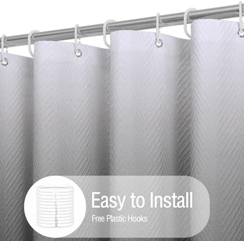 Gibelle Ombre Grey 3D Textured Shower Curtain Set