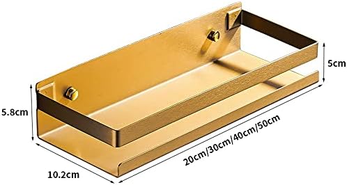 Modern Matt Black Gold Shower Caddy with Adjustable Height
