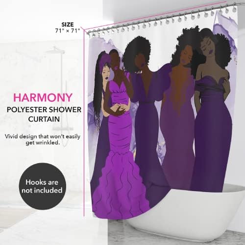 Pardon My Fro Harmony Shower Curtain - 71x71 White 100 Polyester Chic Print