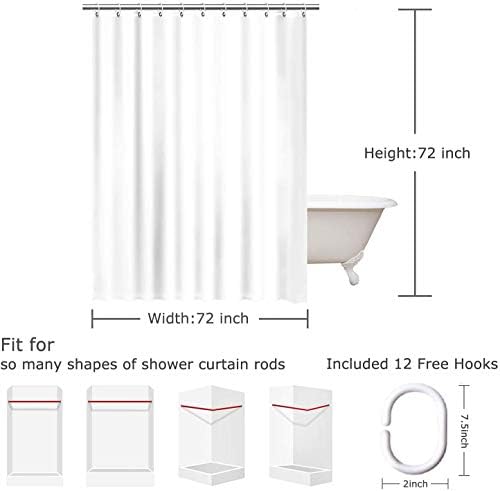 Shower Curtain with Fruit Calligraphy Design 72x72 Inch