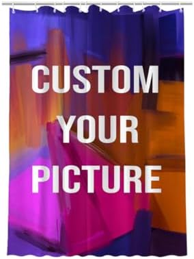Custom Personalized Shower Curtain - Funny DIY Waterproof Liner with 12 Hooks 48x84 Inch