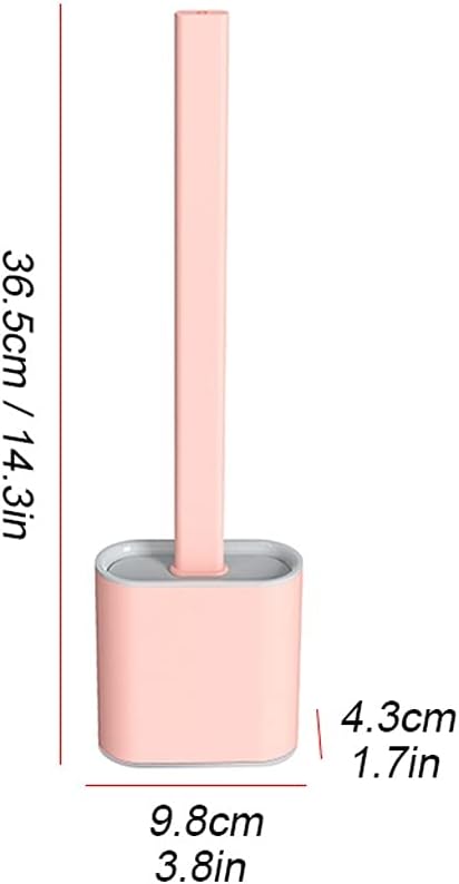 Pink Toilet Brush with Wall-Mounted Holder