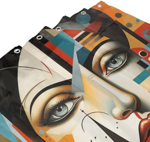 DAOWANGZUO Female Face Shower Curtain Set 72x72in