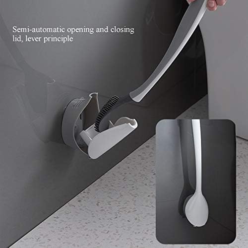 NLIAN Silicone Toilet Brush with Holder Gray