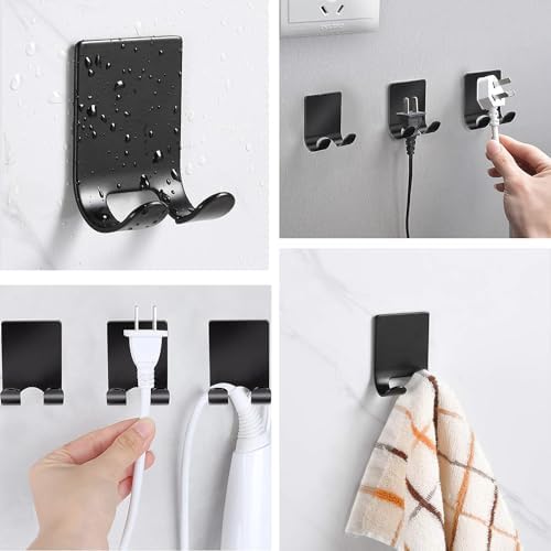 AKOAK 2 Pcs Waterproof Razor Holder with Hooks - Black