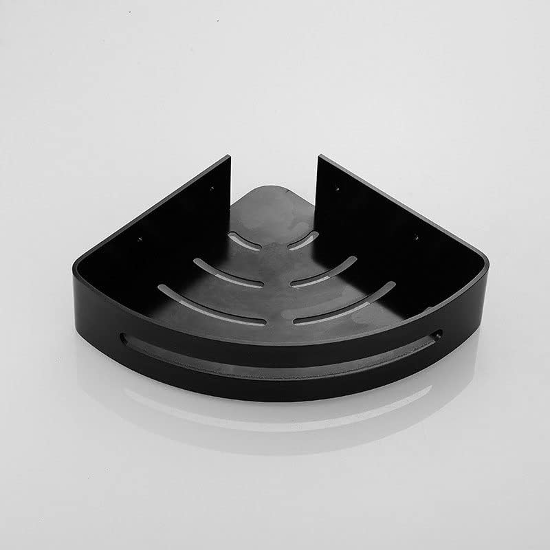 Matte Black Shower Caddy with Wall Mount and Corner Organizer