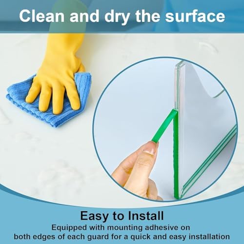 2 PCS Acrylic Shower Splash Guard with Adhesive