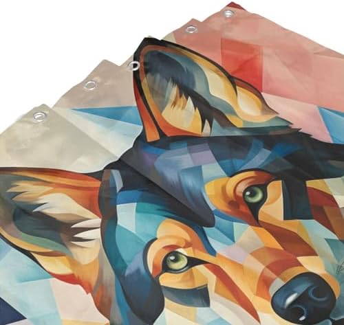 DAOWANGZUO Black Dog Bohemian Shower Curtain Set