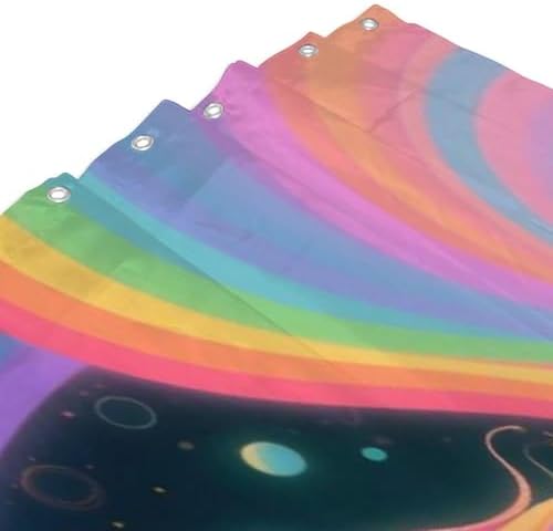 OXJOIIS Trippy Rainbow Unicorn Shower Curtain 72x70 Inch