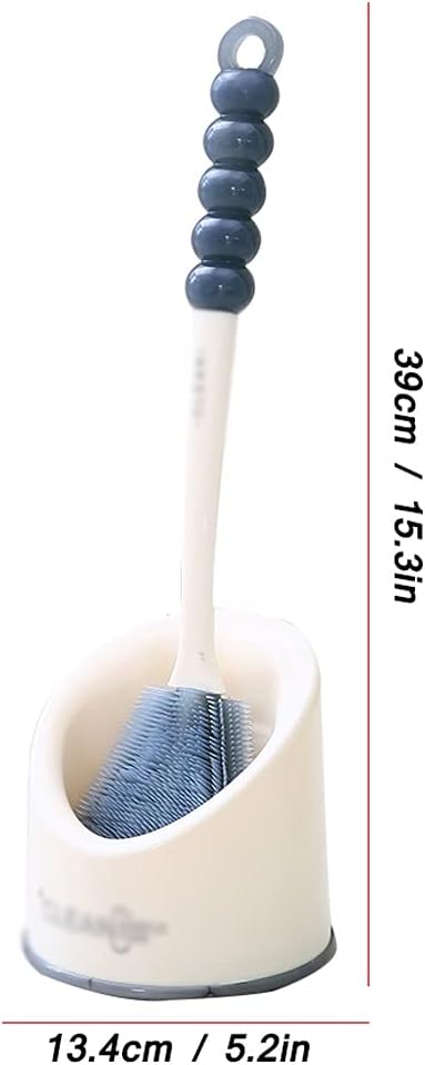 Stylish Toilet Brush Holder with Long Handle and Soft Bristles