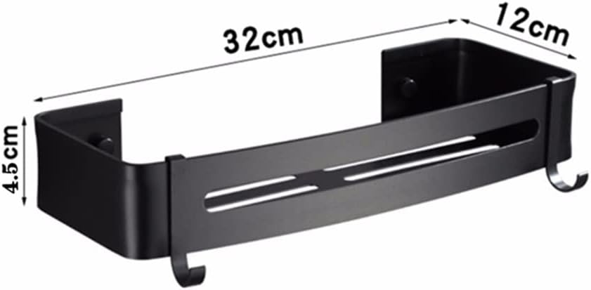 Shower Shelf Rack 1 Layer Black Metal Wall Mounted Storage
