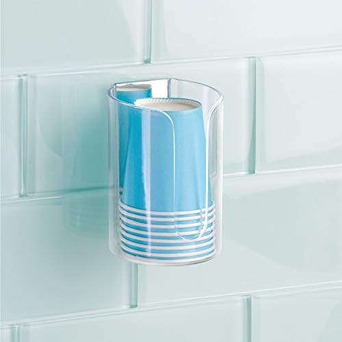 InterDesign iDesign AFFIXX Plastic Adhesive Cup Dispenser for Bathroom
