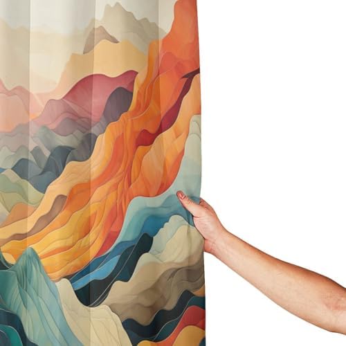 DAOWANGZUO Mountain Shower Curtain Set 72x72in 1