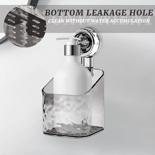 No-Drill Clear Wall Caddy with Suction Cups 1