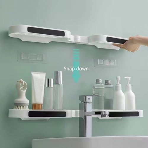 Adjustable Corner Shower Caddy No Drill Black