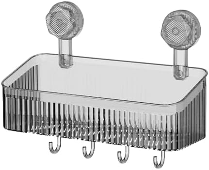 Versatile Shower Caddy with Strong Suction Gray
