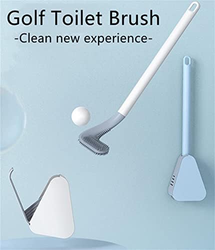 Veratse Golf Shape Toilet Brush with Wall-Mounted Holder Blue