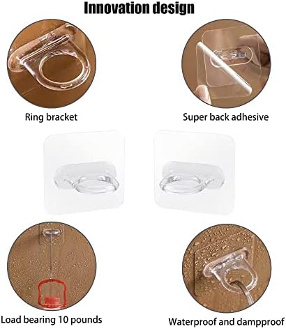 Shaoduoli 6pcs Adhesive Shampoo Holder Transparent Shower Gel Rack No Drilling Bathroom Stand
