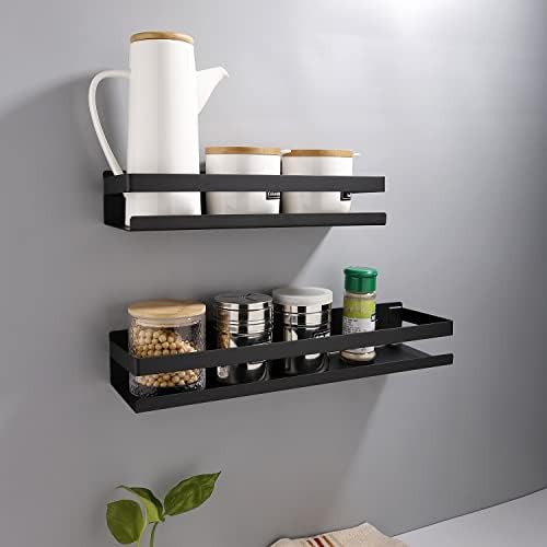 Shower Caddy Black 20cm Wall Mount Organizer