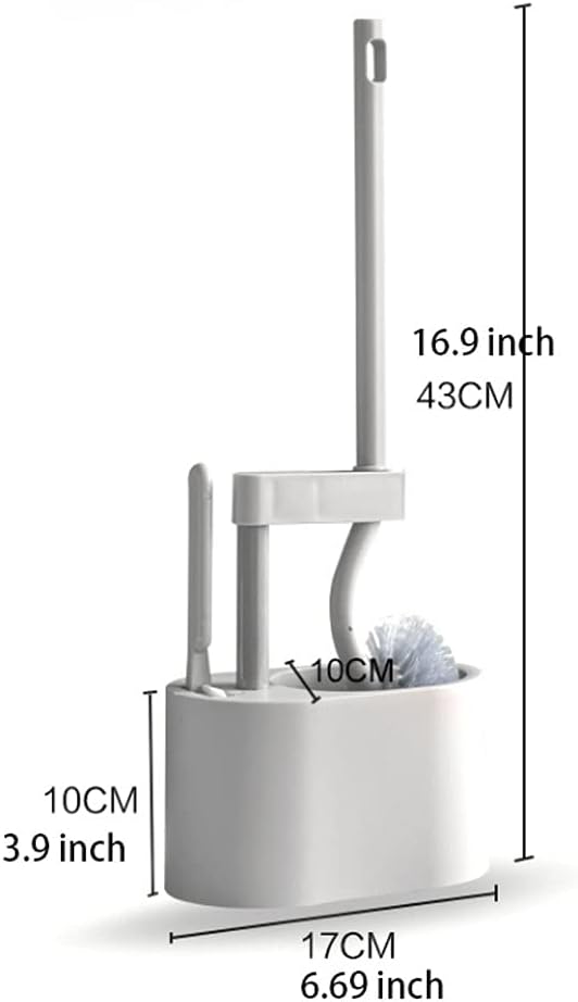RUVOO Toilet Brush with No-Slip Handle and Holder