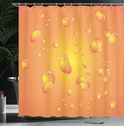 Ambesonne Burnt Orange Shower Curtain Set with Hooks