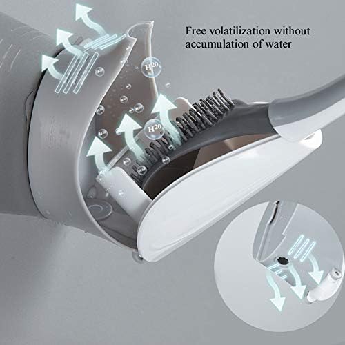 NLIAN Silicone Toilet Brush with Holder Gray