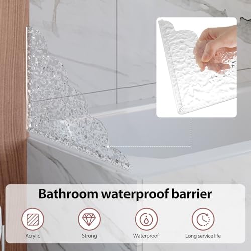 2Pcs Acrylic Shower Splash Guards with Silicone Base 1