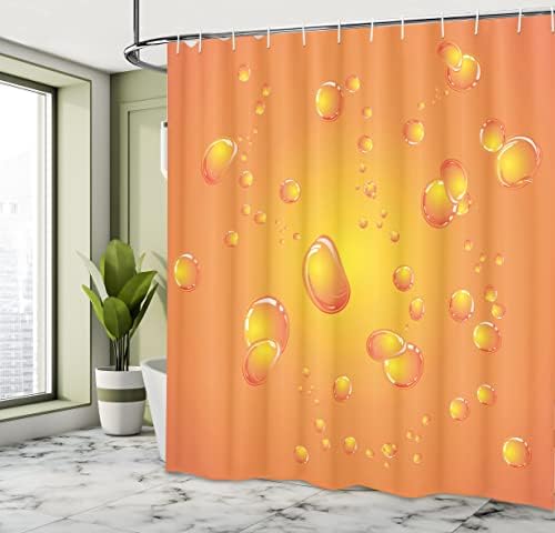 Ambesonne Burnt Orange Shower Curtain Set with Hooks