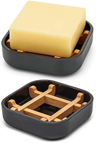 Bamboo Soap Dish with Detachable Holder