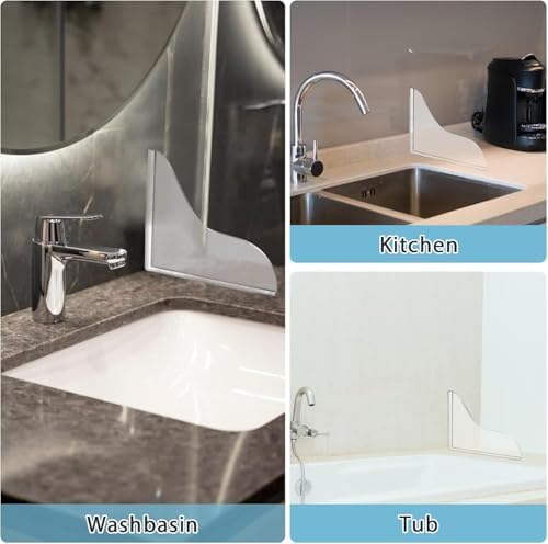2 PCS Acrylic Shower Splash Guard with Adhesive