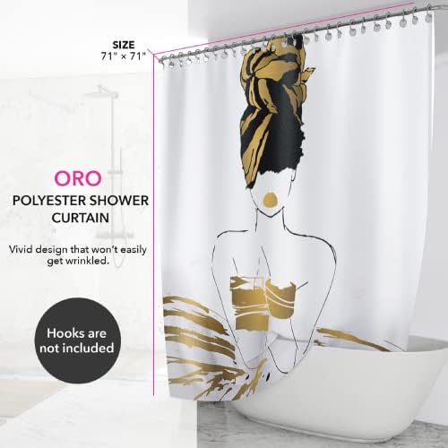 Pardon My Fro Harmony Shower Curtain - 71x71 Inch Waterproof Chic Print