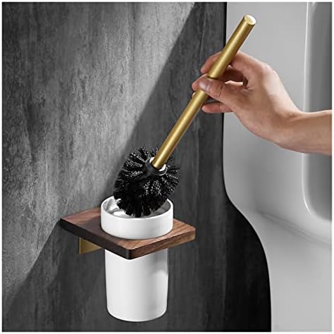 INPETS Toilet Brush Holder with Ceramic Cup and Aluminum Pole