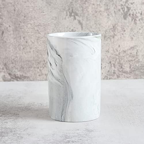 Wongwongcat Ceramic Toothbrush Holder with Marble Pattern - 300ml Grey
