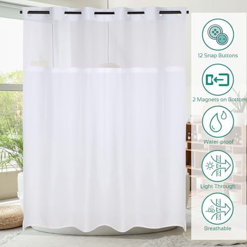 Lalumix No Hook Shower Curtain Set with Replaceable Patterns