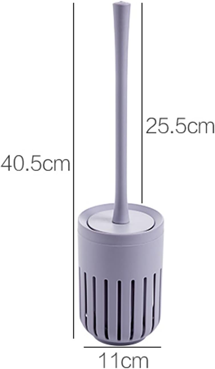 Gray-Blue Wall-Mounted Toilet Brush Set with Holder