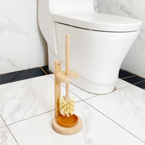 Wood Toilet Brush with Stand and Sisal Head
