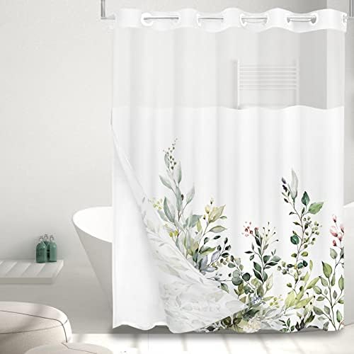 Tititex Snap-In Liner Shower Curtain Set 72x72 Inch
