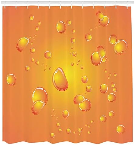 Ambesonne Burnt Orange Shower Curtain Set with Hooks