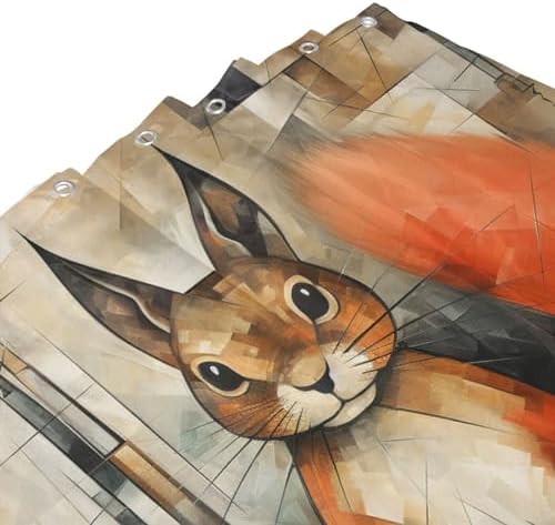 Squirrel Shower Curtain Set with 12 Hooks 72x72in 1