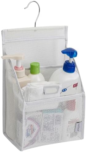 Jelier Hanging Mesh Shower Caddy with Connectable Design White