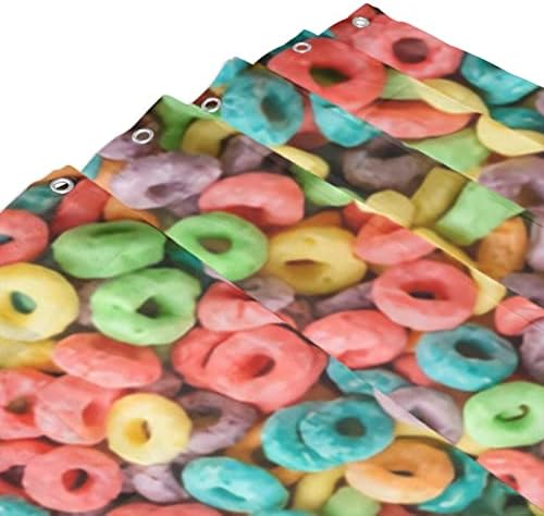 OLGCZM 3D Fruit Hoops Shower Curtain 72x72 Inches