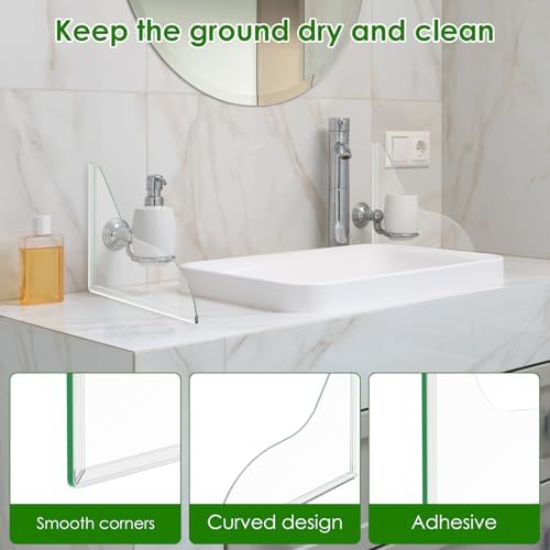 2 Pack Acrylic Shower Splash Guards - 826 Dx728 H